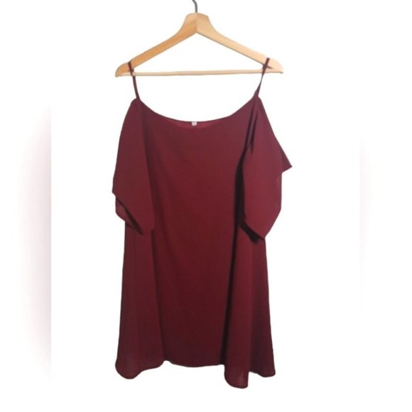 Red flowy midi dress - Picture 1 of 6